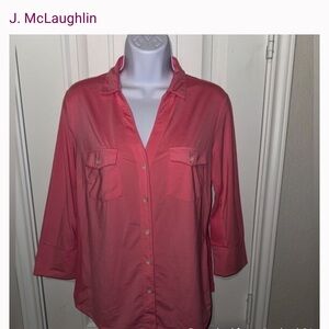 J. McLaughlin Orange/pinky Button-Down Top